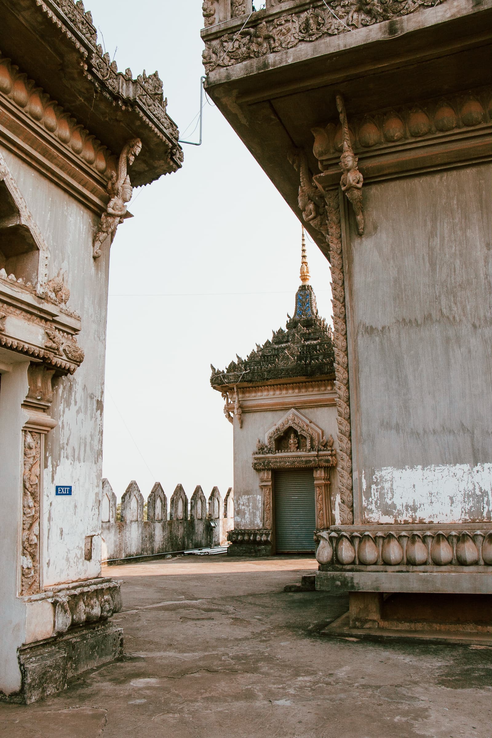 top floor of patuxai monument in vientiane lao