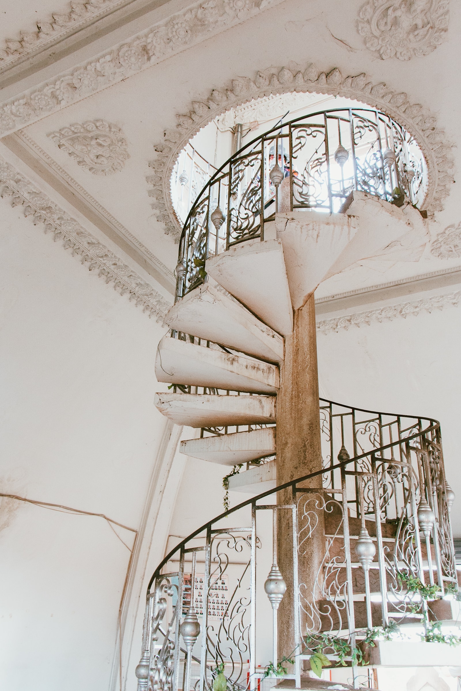 staircase inside patuxai monument in vientiane lao