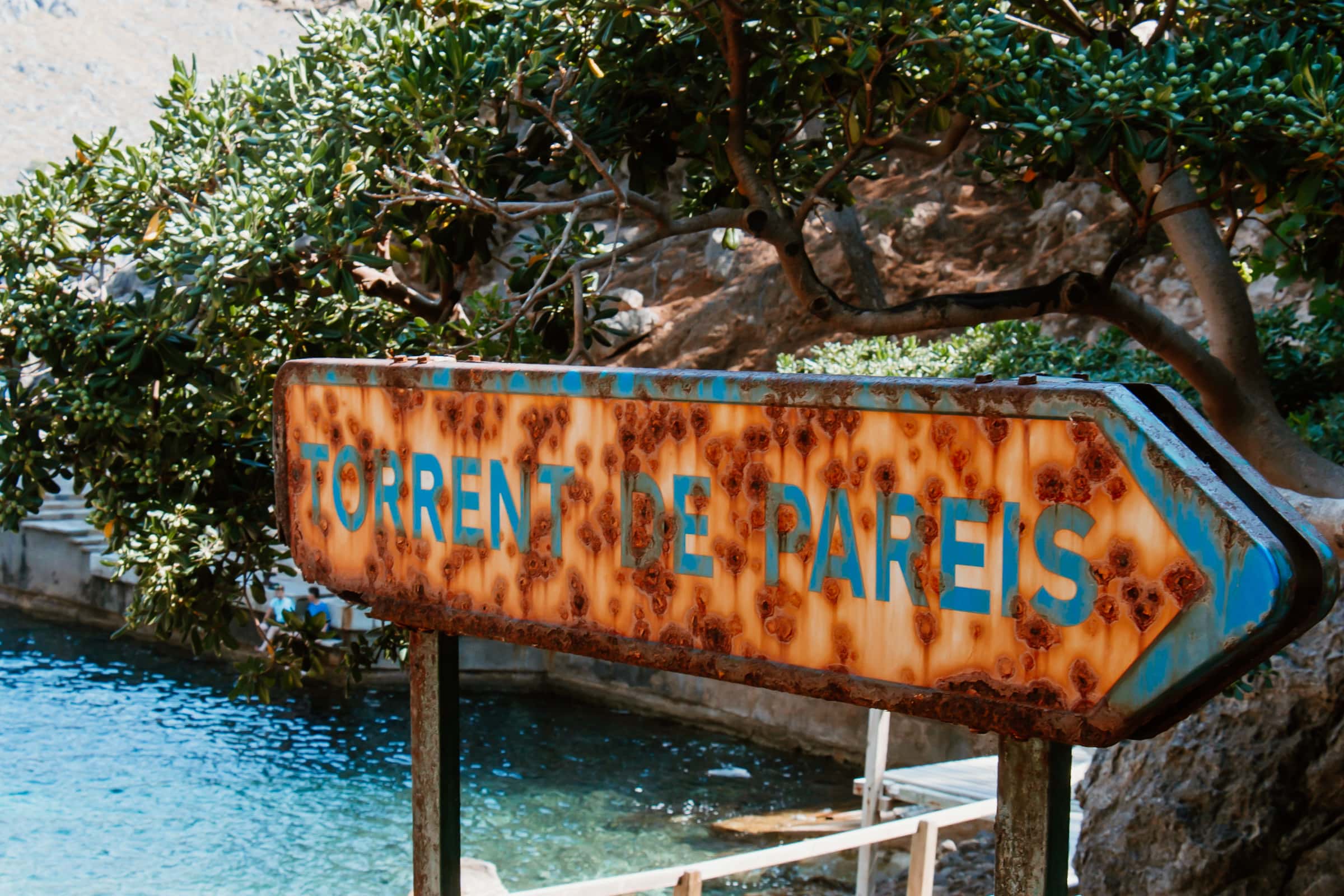 Torrent de Pareis Mallorca Schild Torrent de Pareis in Sa Calobra Mallorca Schild