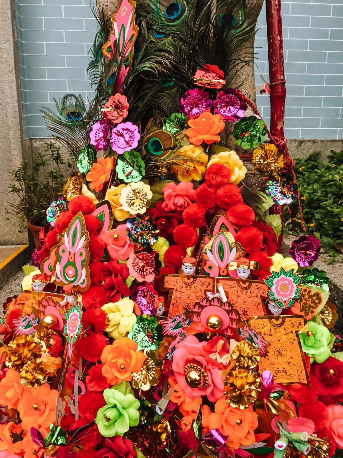 colourful buddhist offerings