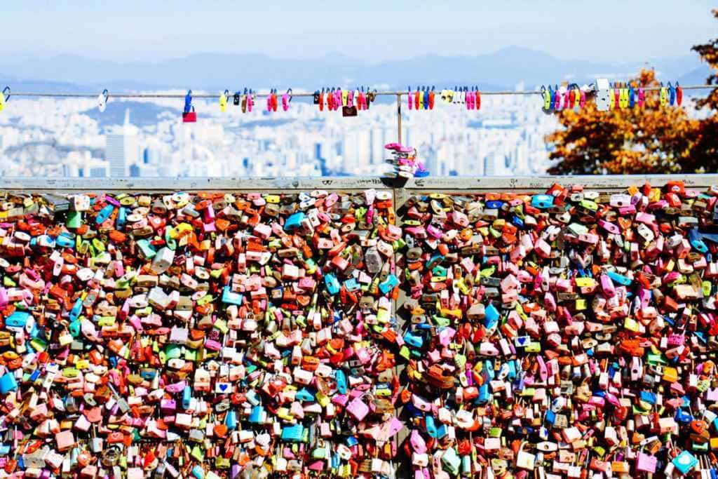 Liebesschlösser am Namsan Tower, Seoul
