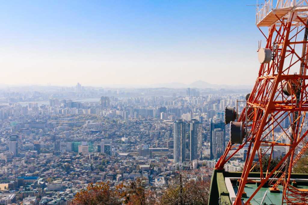 aussicht vom berg namsan seoul