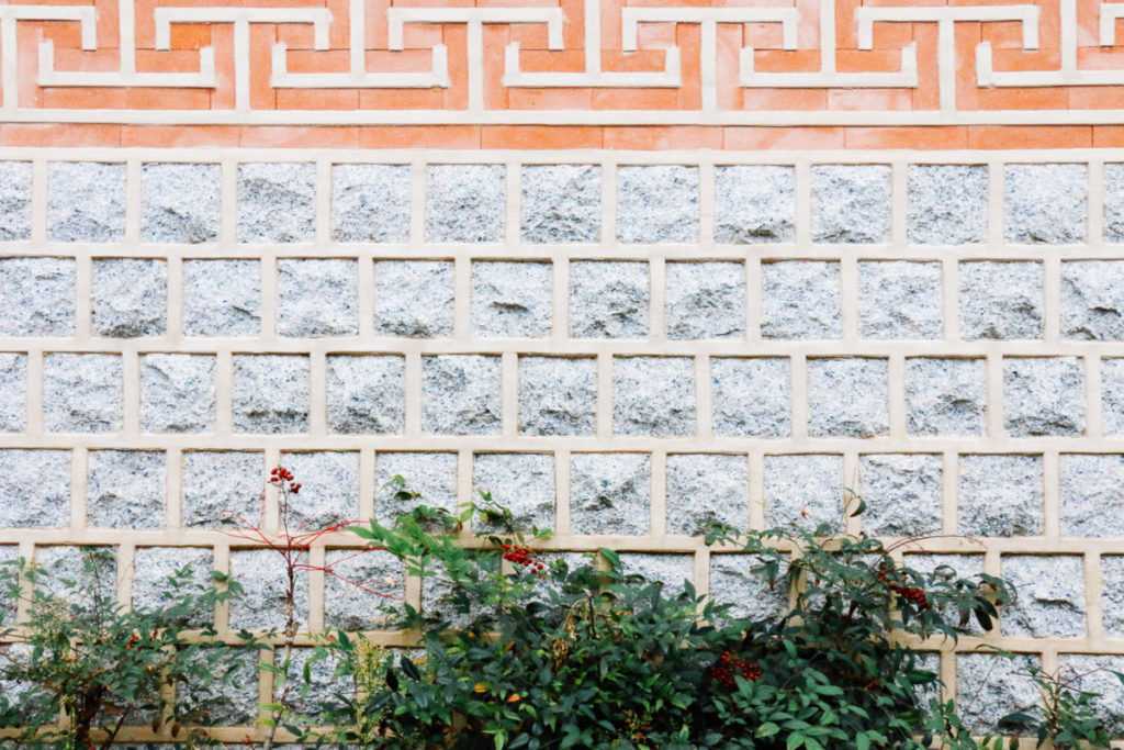 brick wall in hanok village seoul