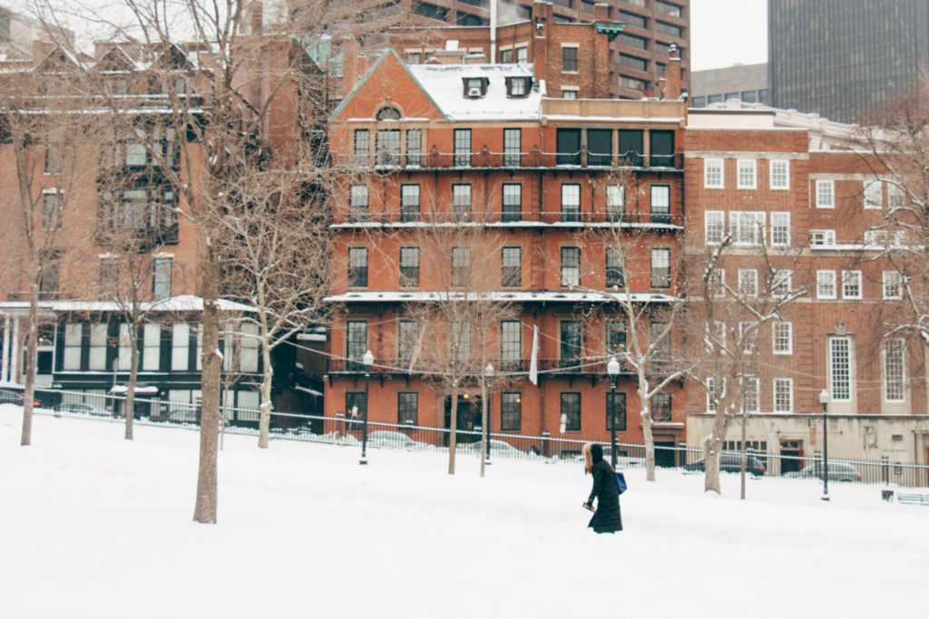 winter im boston common park