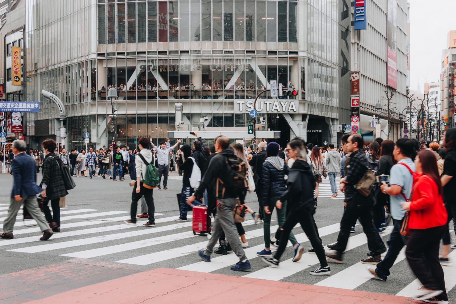 Shibuya Kreuzung Tokio Japan Überqueren