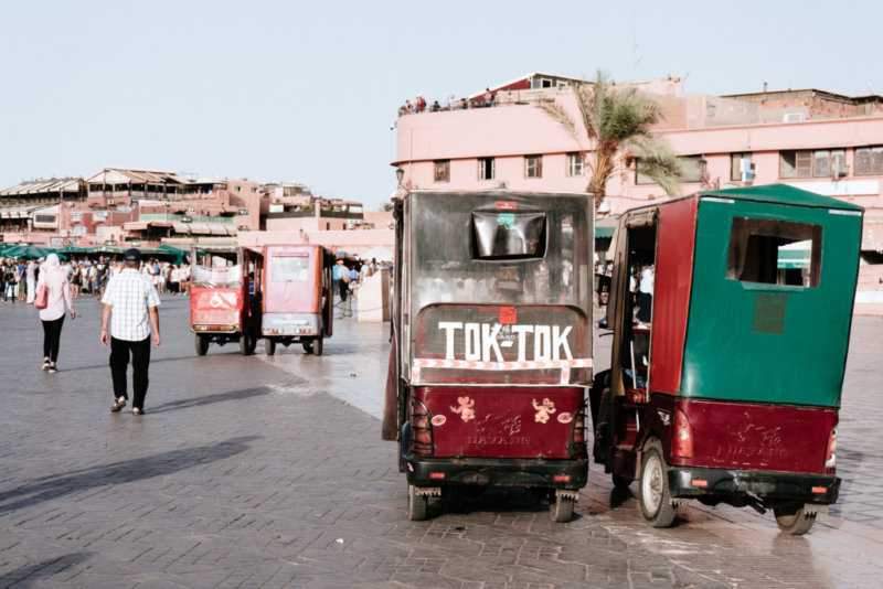 Tuk Tuk Rikscha Taxi Marrakesch Place Djemnaa el fna