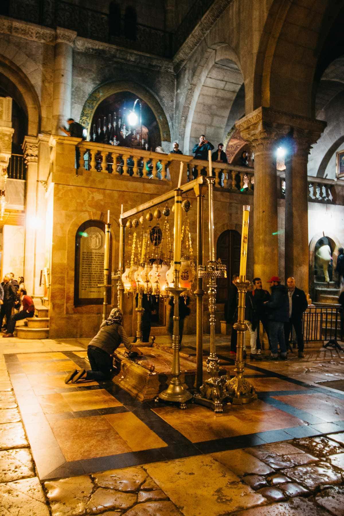 Salbungsstein Grabeskirche Jerusalem Israel