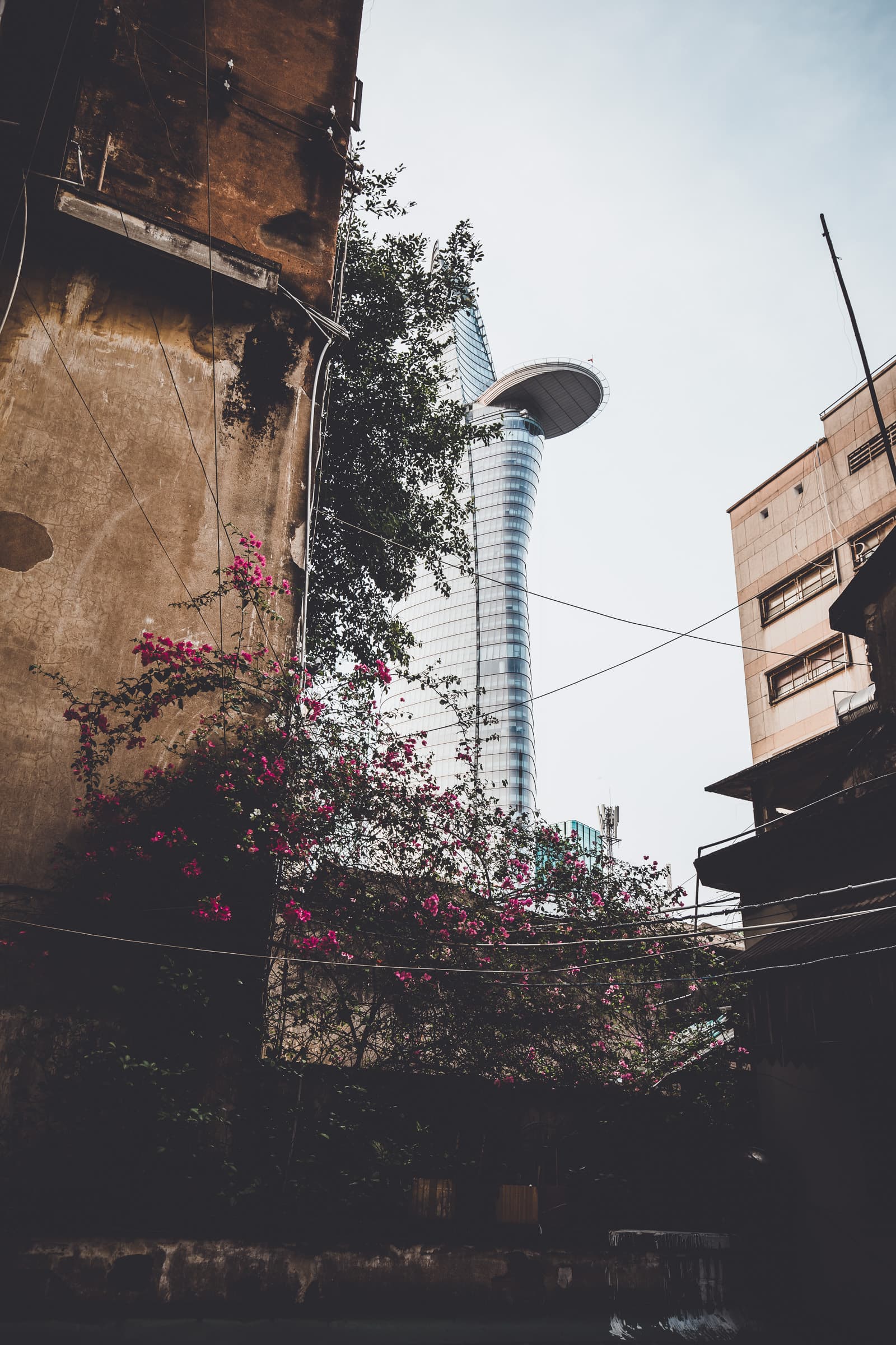 Sights in Saigon Bitexco Tower from the backyard
