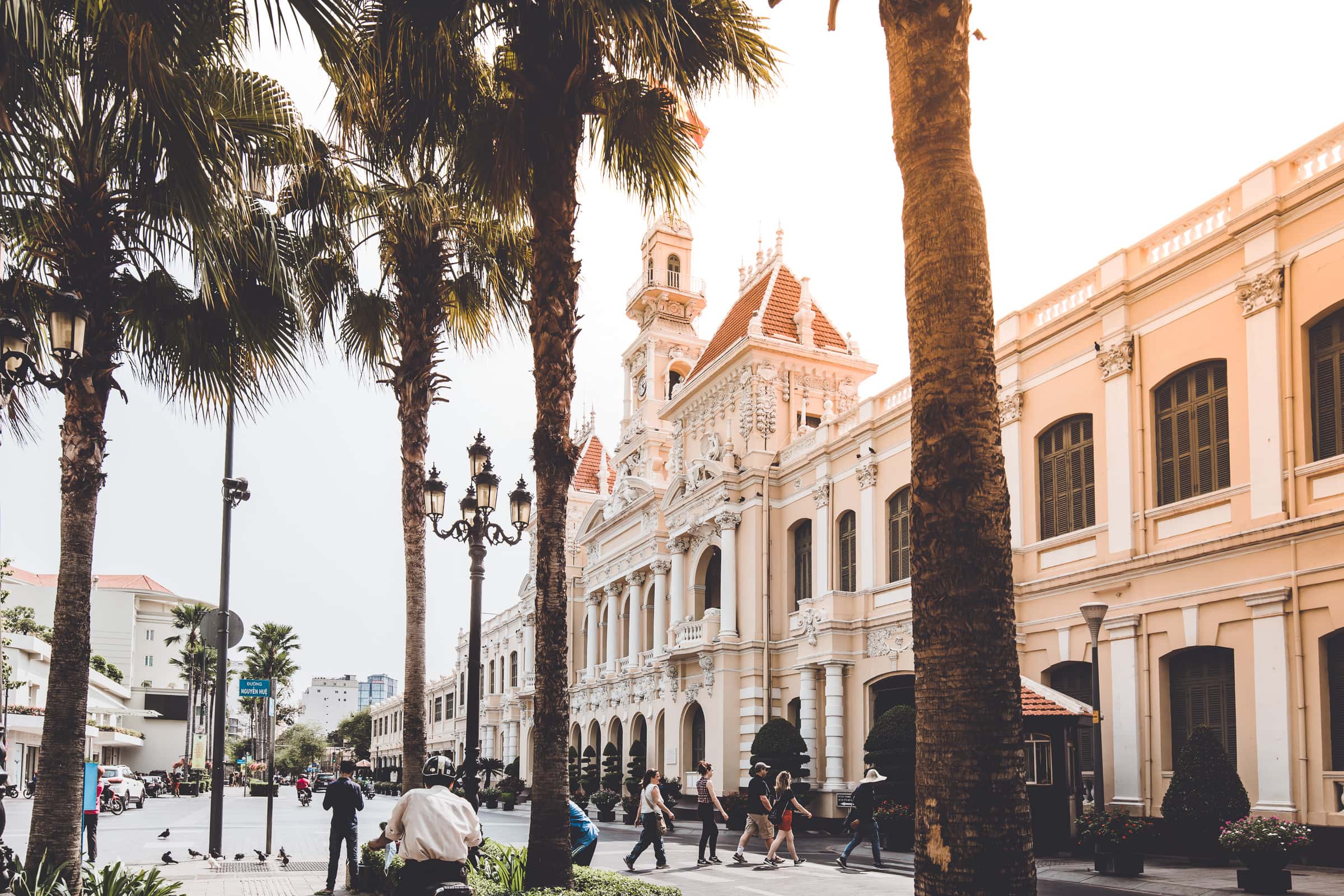 Saigon sights City Hall in the evening light Ho Chi Minh City People's Committee