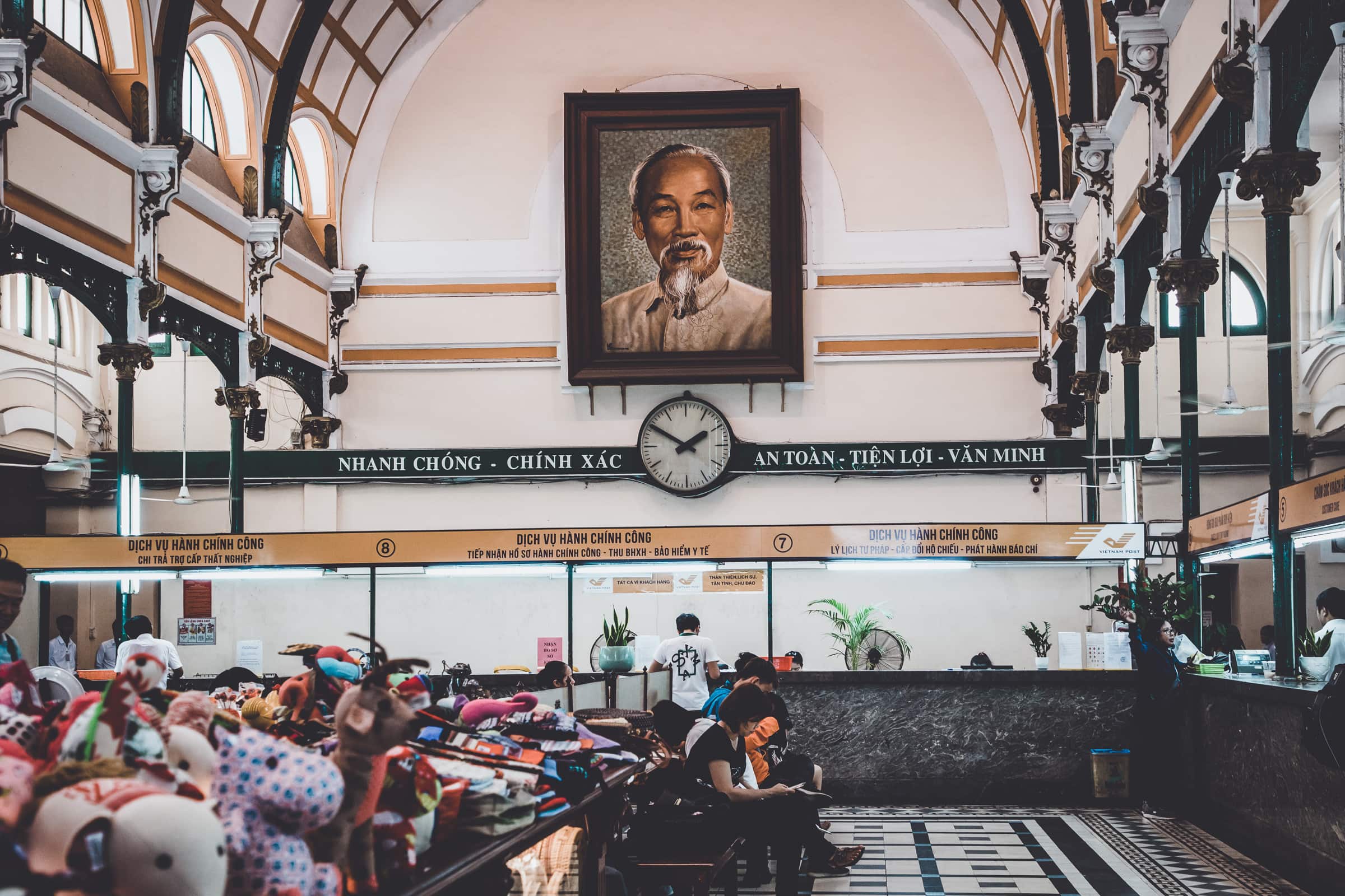 Saigon Sights Picture of Ho Chi Minh at Saigon Main Post Office