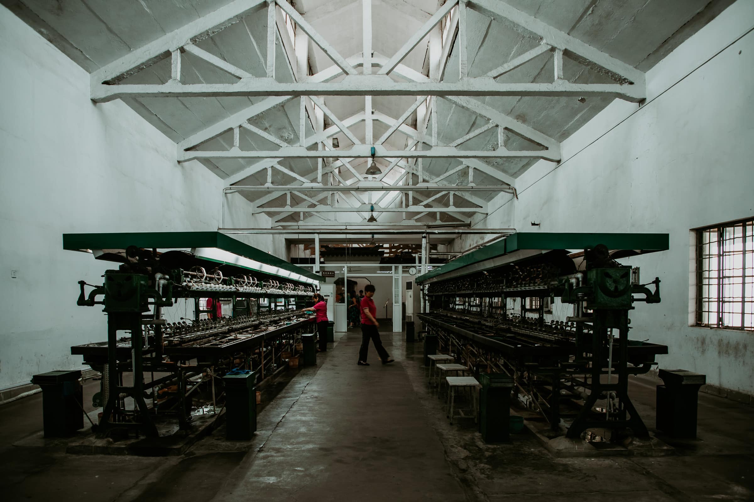 Suzhou Sehenswürdigkeiten Seidenfabrik Maschine