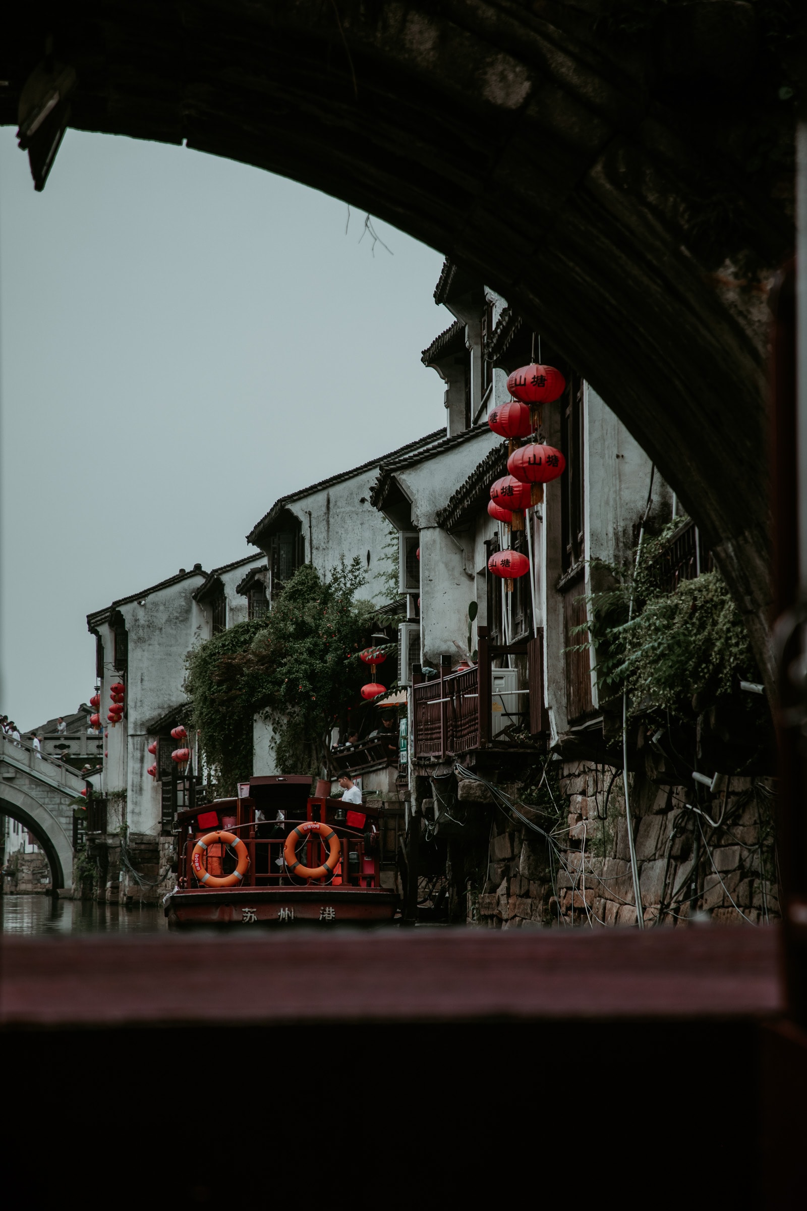 Suzhou Sehenswürdigkeiten Bootsfahrt Kanäle Shantang Street