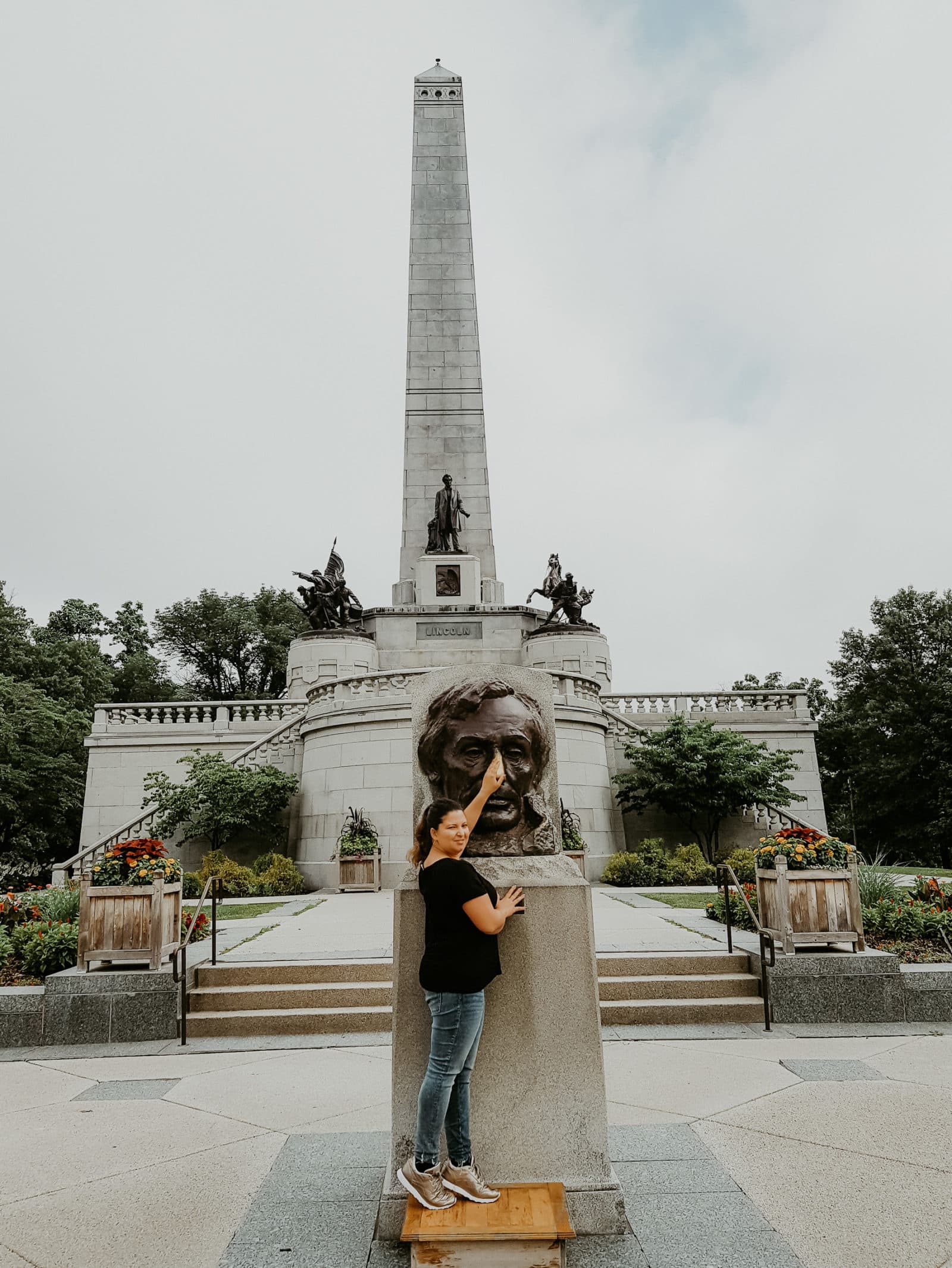 Springfield Illinois USA Sehenswürdigkeiten Abraham Lincoln Büste mit Nase