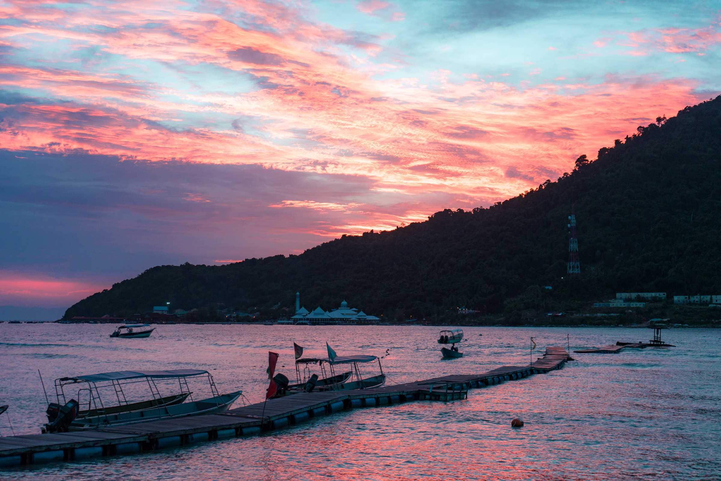 Perhentian Islands Malaysia Sonnenuntergang Moschee Perhentian Kecil
