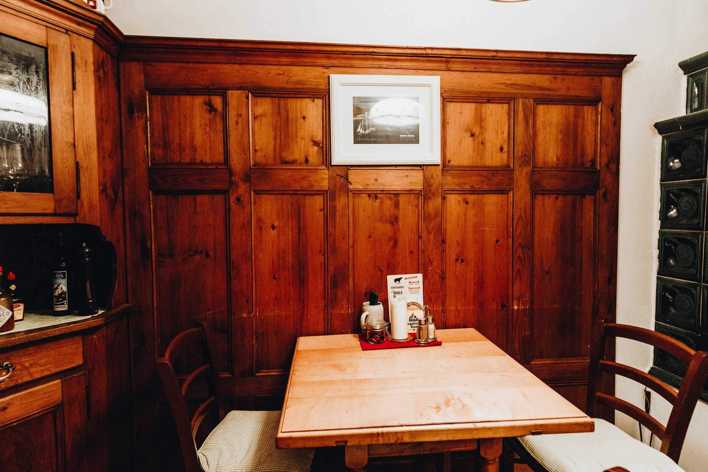 Tisch im Bärenwirt Salzburg