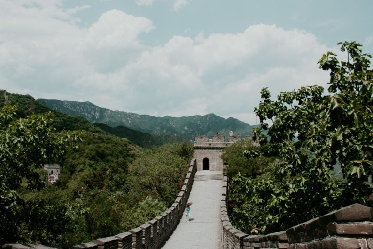 Chinesische Mauer Mutianyu Peking Länge