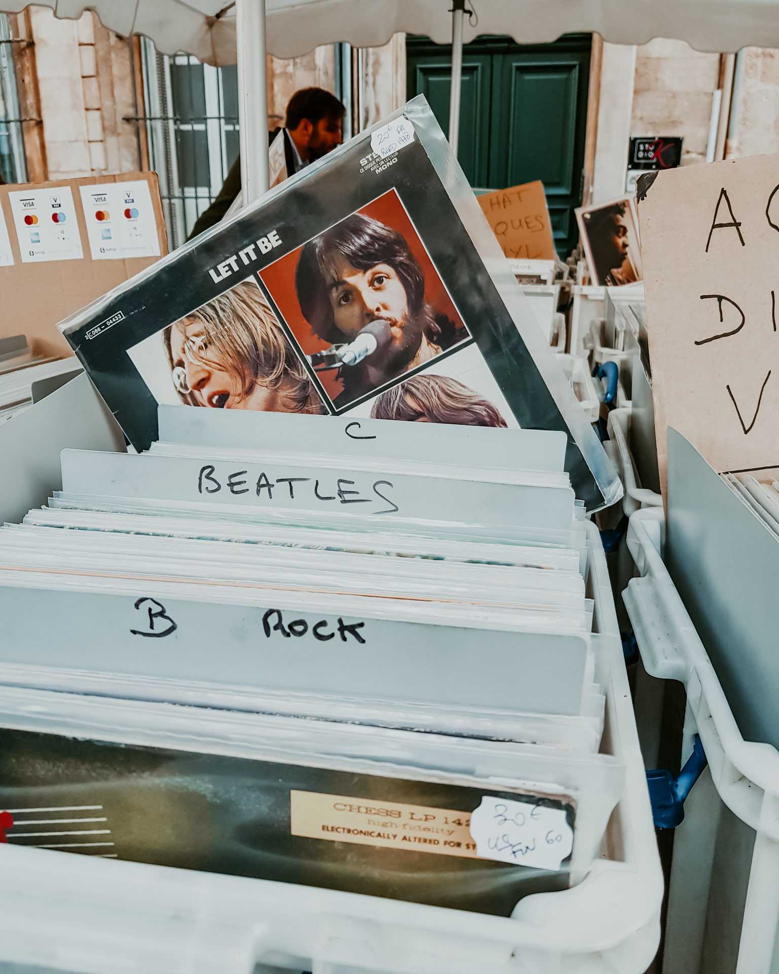 Aix en Provence Let it be Beatles Schallplatte auf Flohmarkt
