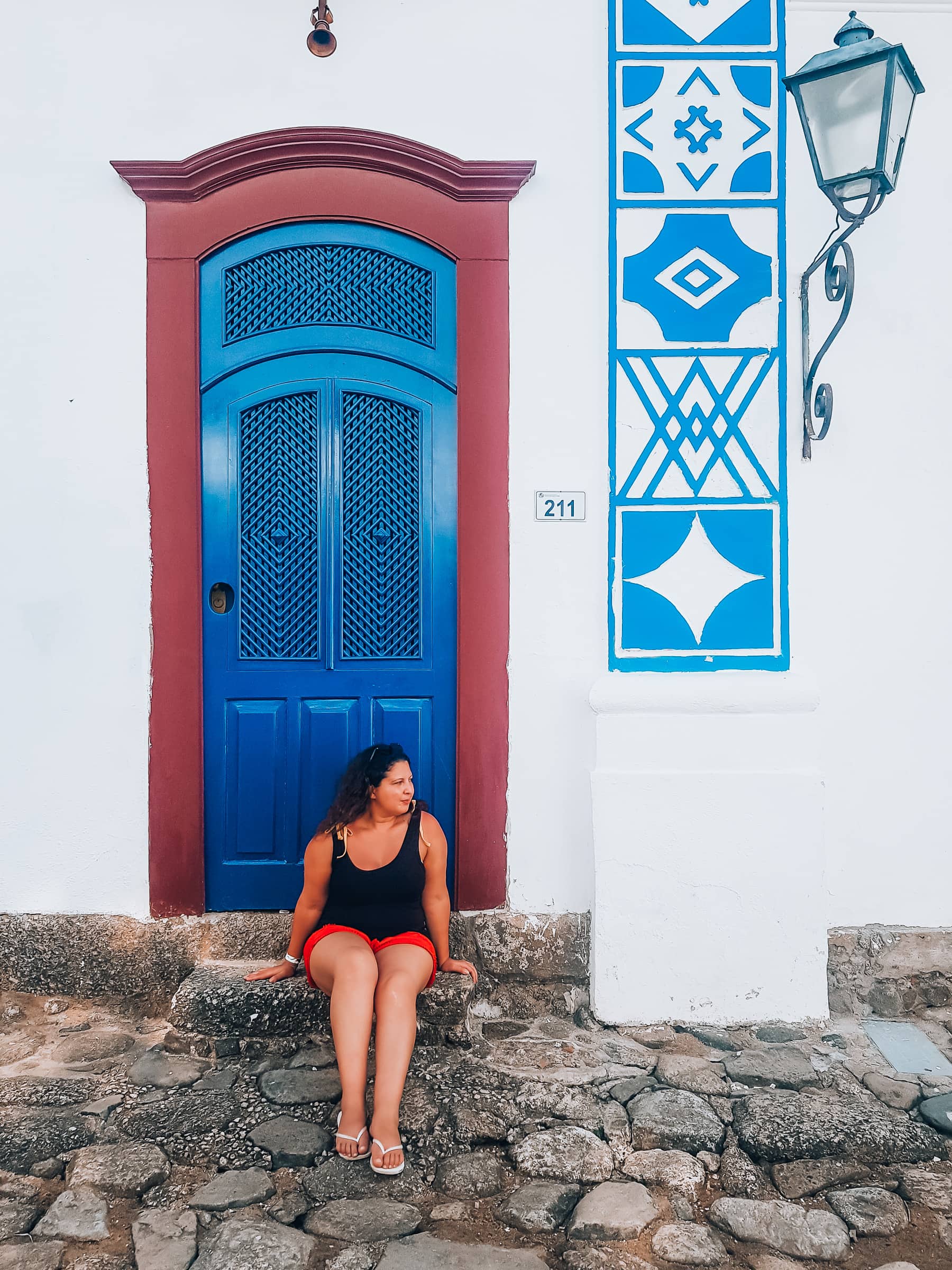Blaue Tür in der Altstadt von Paraty