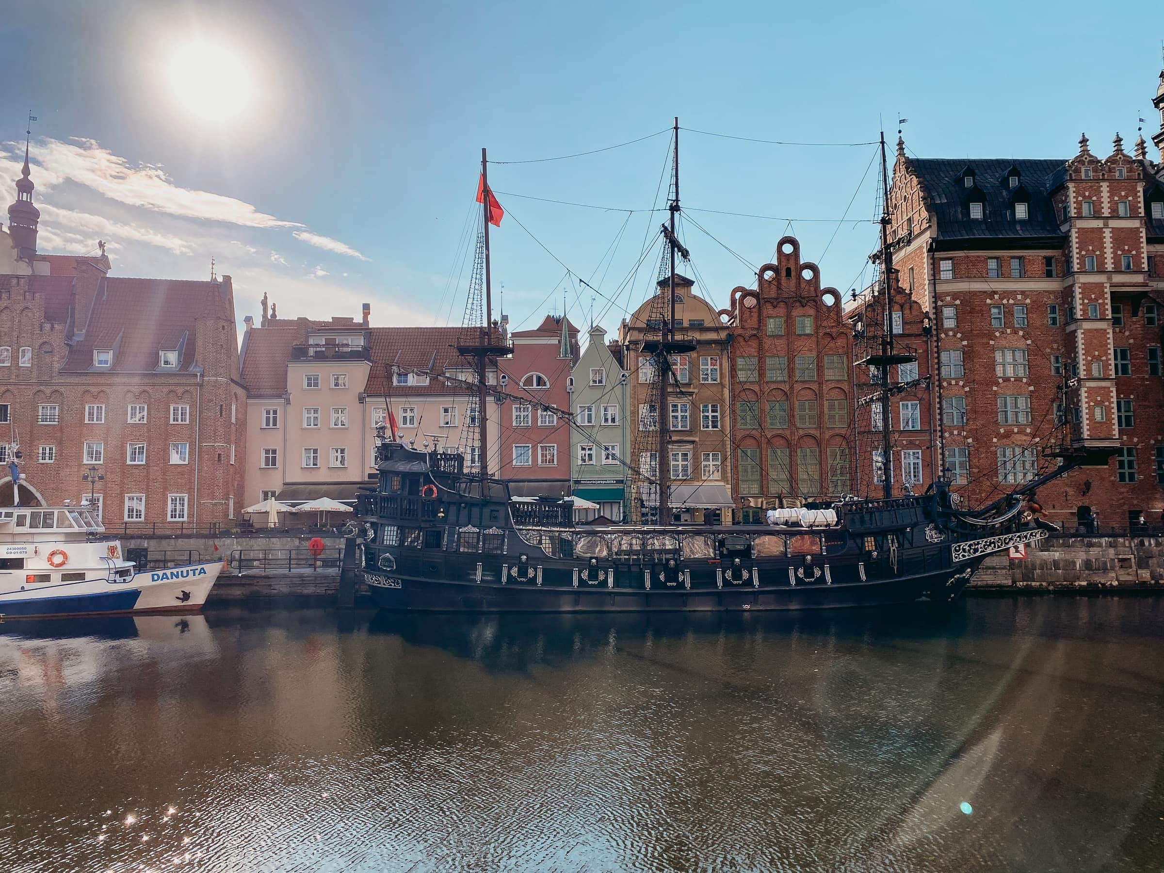 Pirate ship on the Motlawa River in Gdansk