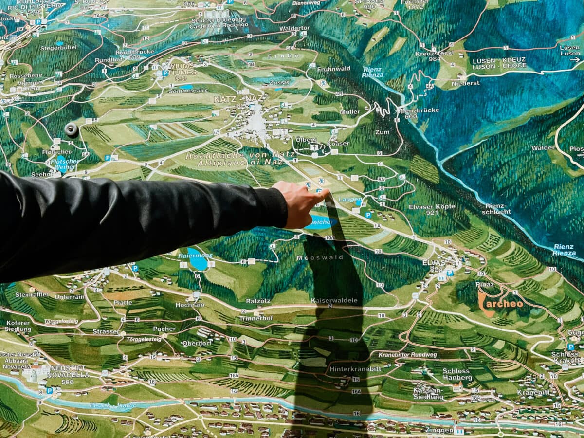 Wanderweg und Karte für das Eisacktal