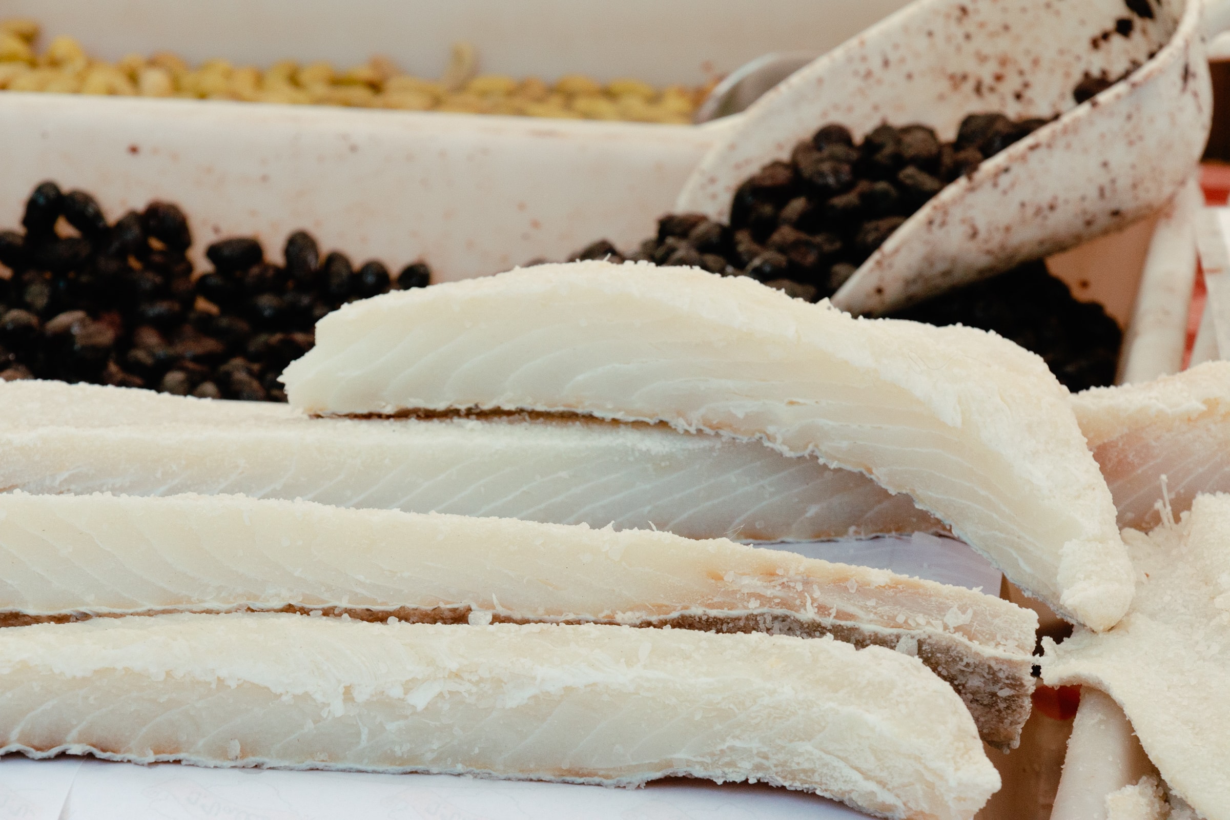 Stockfisch auf Markt in Esporles Mallorca