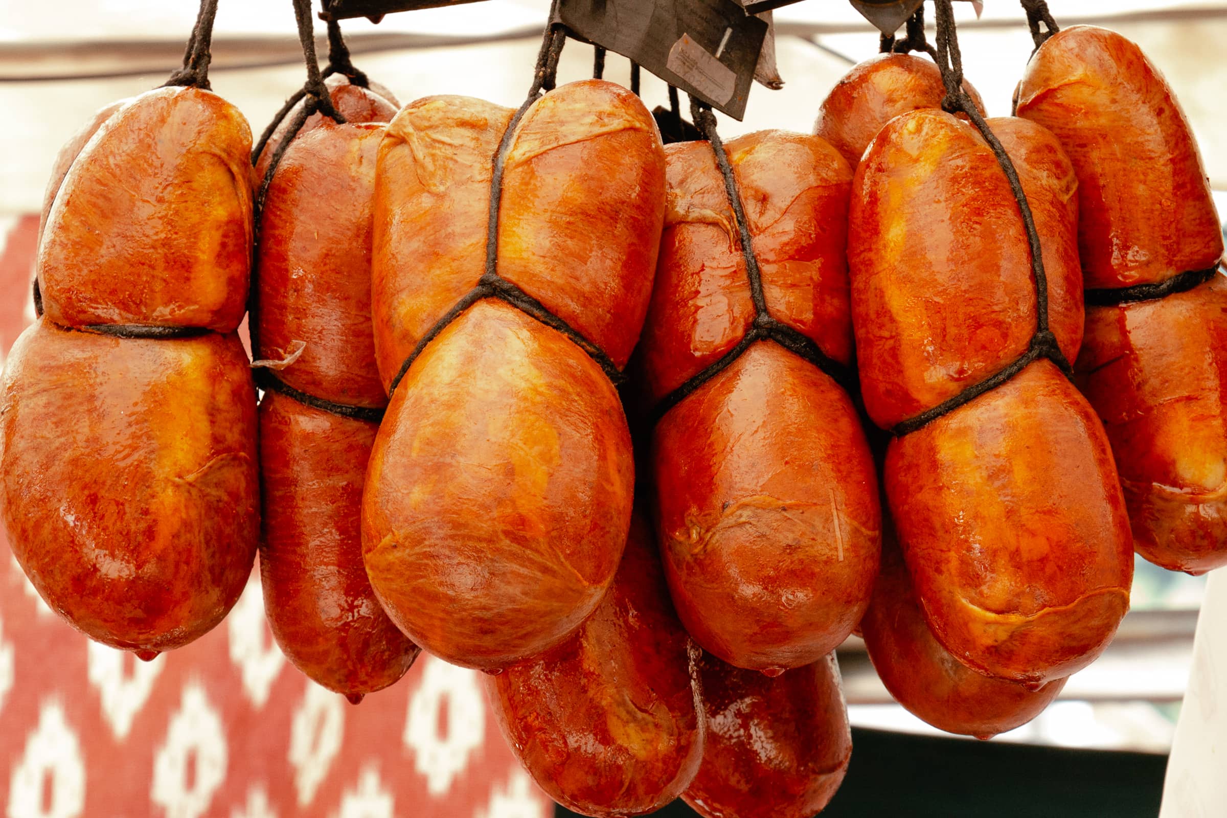 Sobrassada auf Markt in Esporles Mallorca