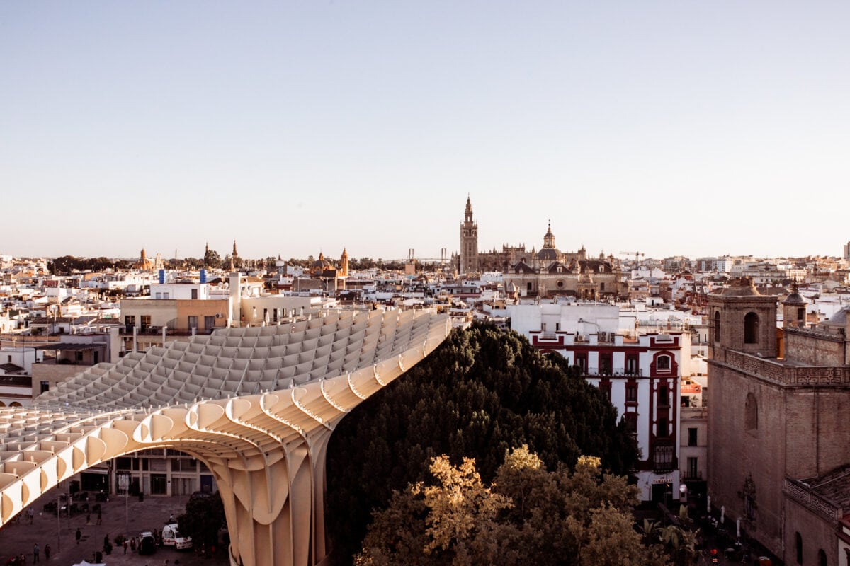 Städtereise Sevilla Aussicht von Las Setas mit Blick auf den Alcázar von Sevilla