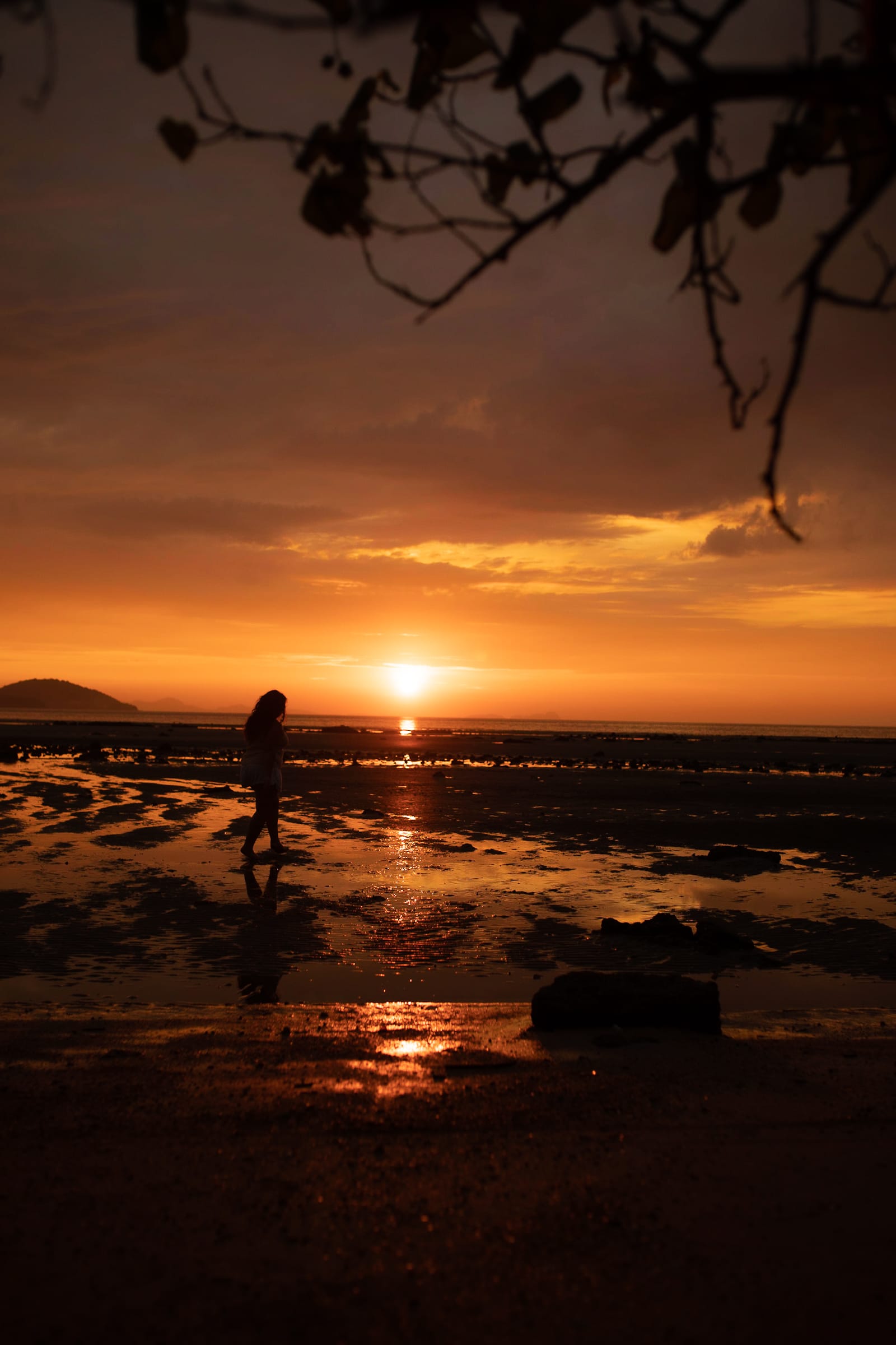 Sunset over Andaman Sea on Ko Siboya in Thailand