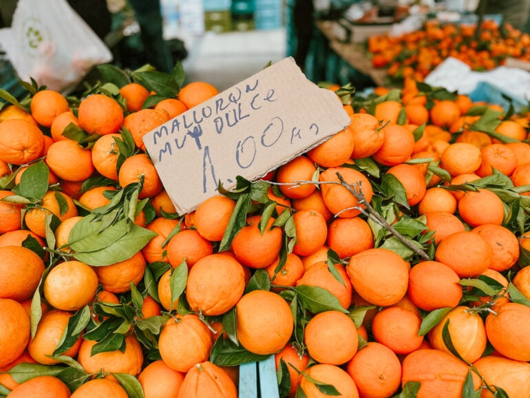 Markt in Palma mit Orangen aus Mallorca