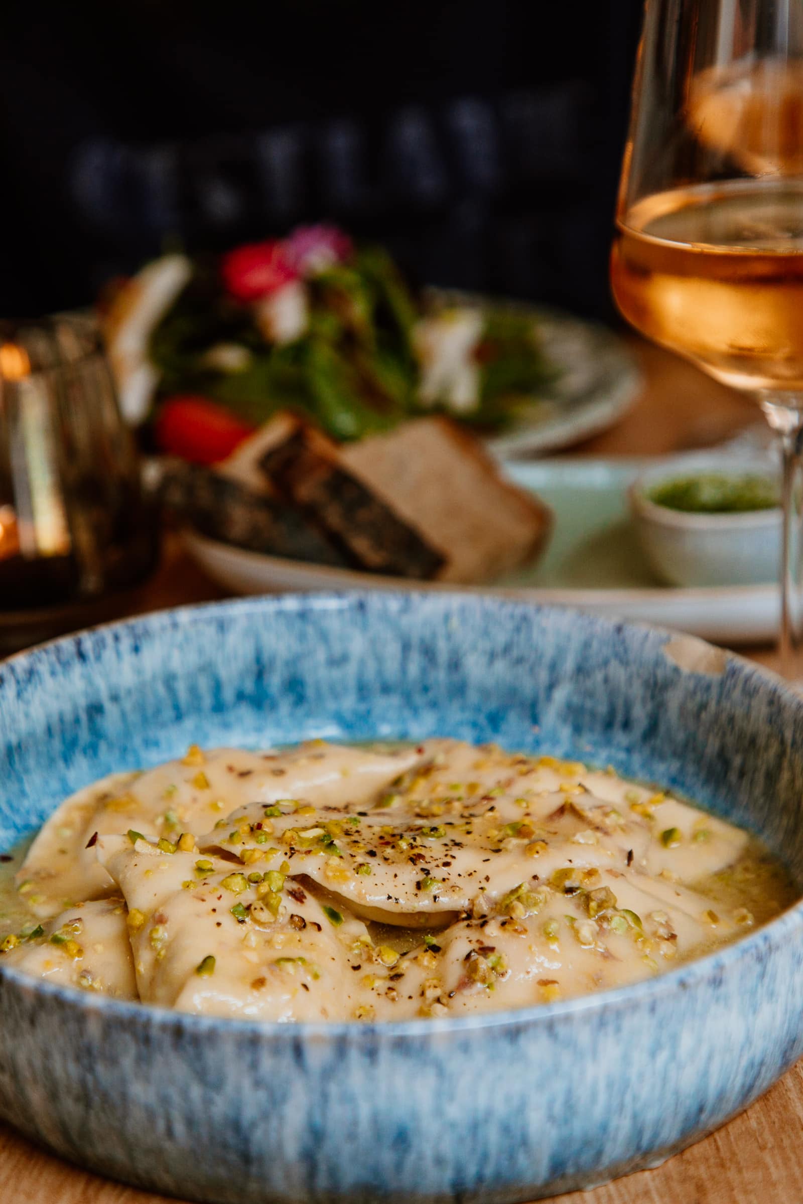 Frische Pasta im Restaurant in Hamburg