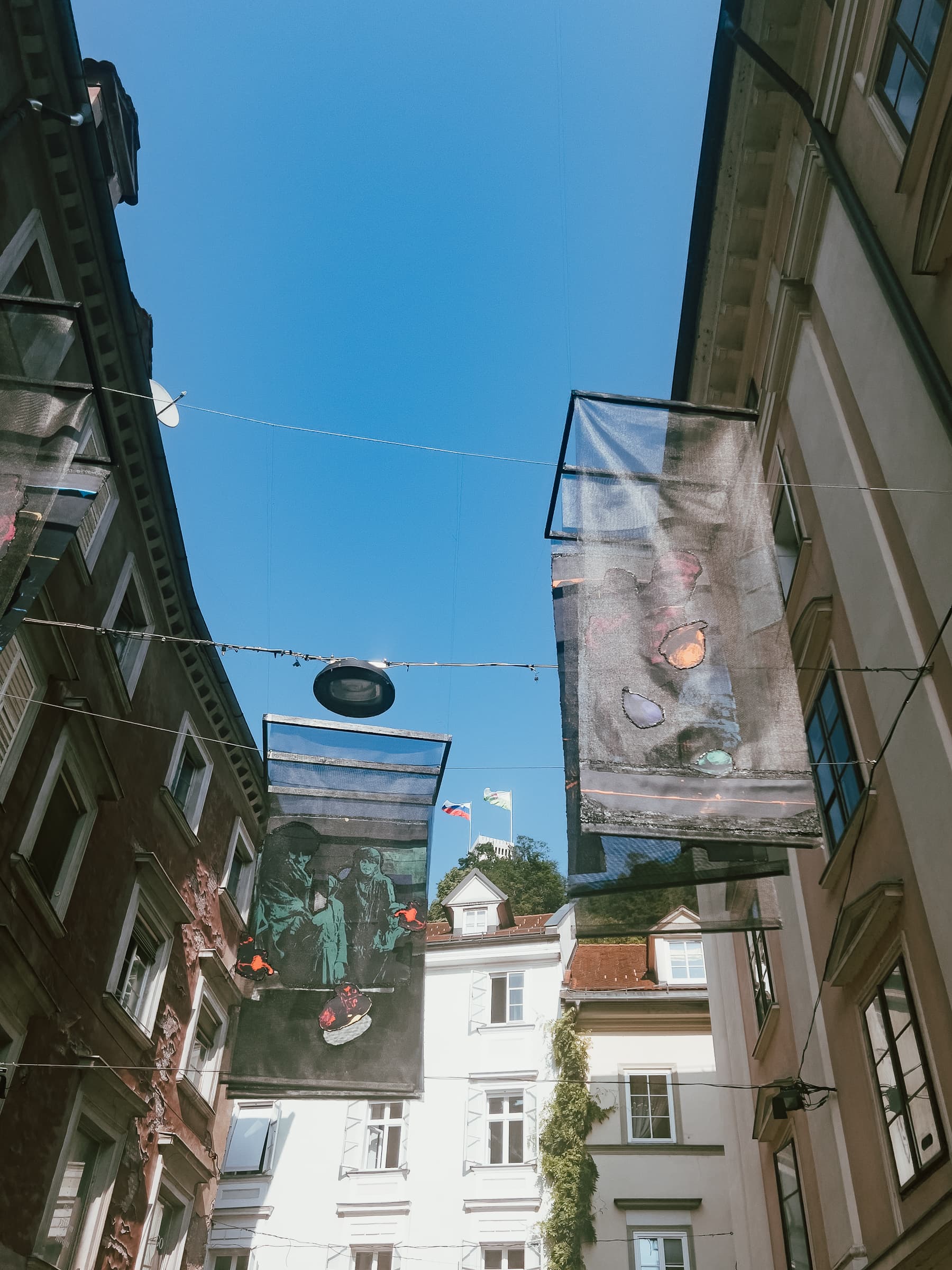Ljubljana Sehenswürdigkeiten Altstadt Blick auf Burg