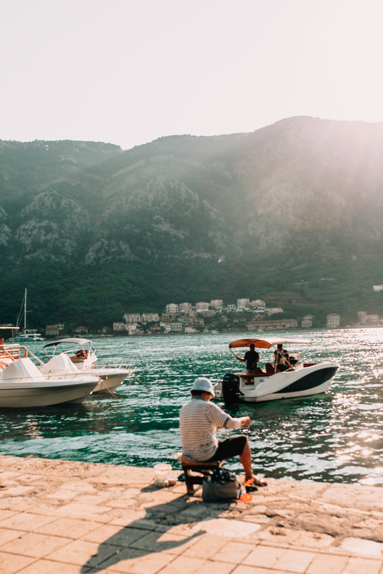 Angler an der Bucht von Kotor