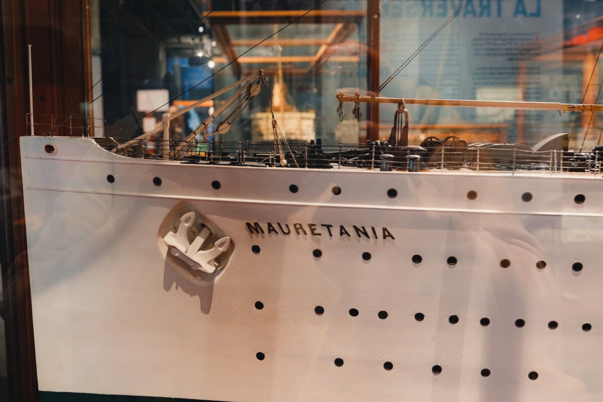 Modell des Schiffs Mauretania im Museum