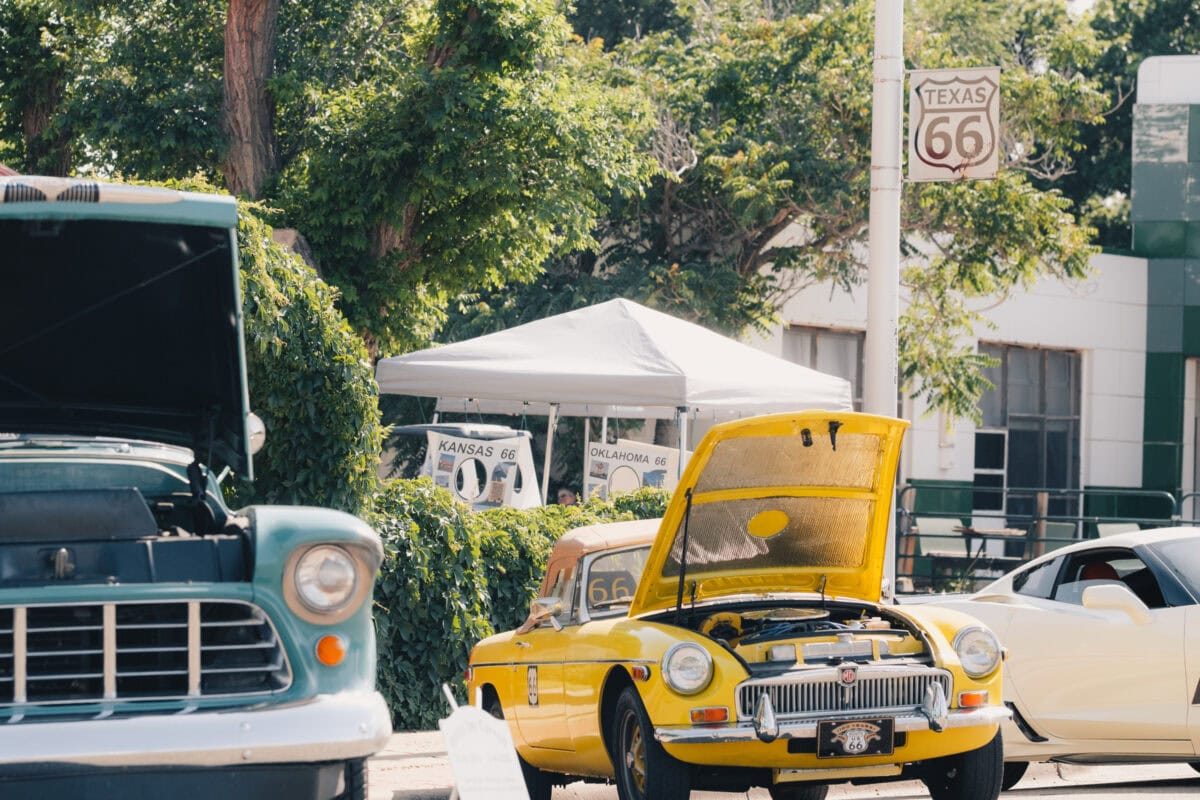 Oldtimer auf Route 66 in Texas, offen.
